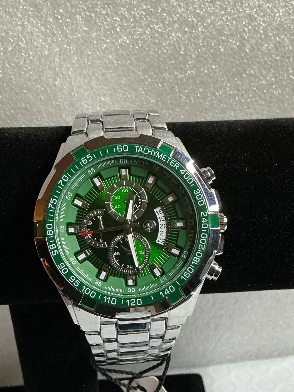 Green Stainless Steel Tachymeter Watch